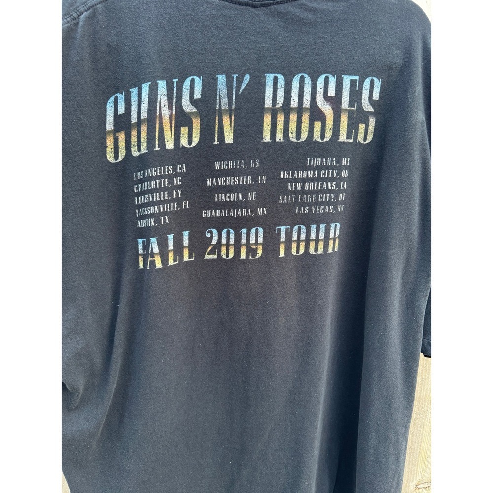 Worn Grunge Guns N' Roses Fall 2019 Tour Graphic T-Shirt XXXL Band Tee - Picture 4 of 5
